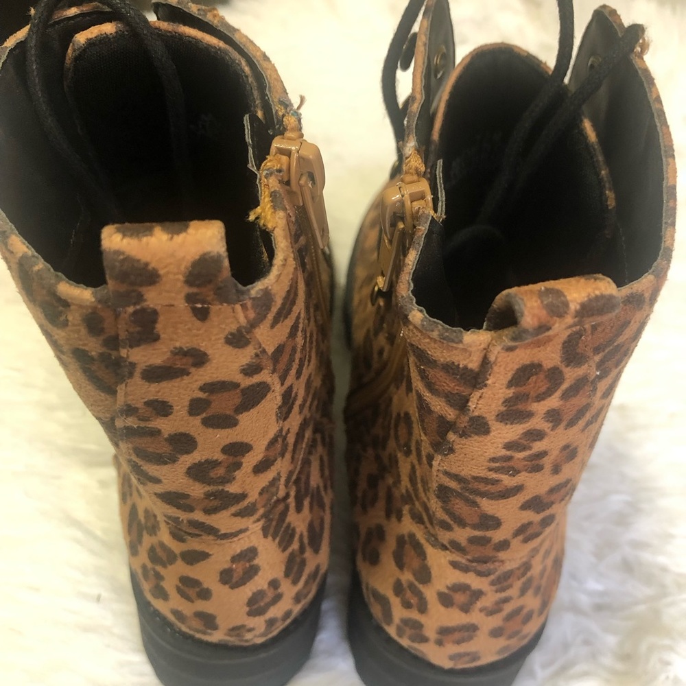 Mia Miki Leopard Print Lace Up Combat Boot - Picture 11 of 16